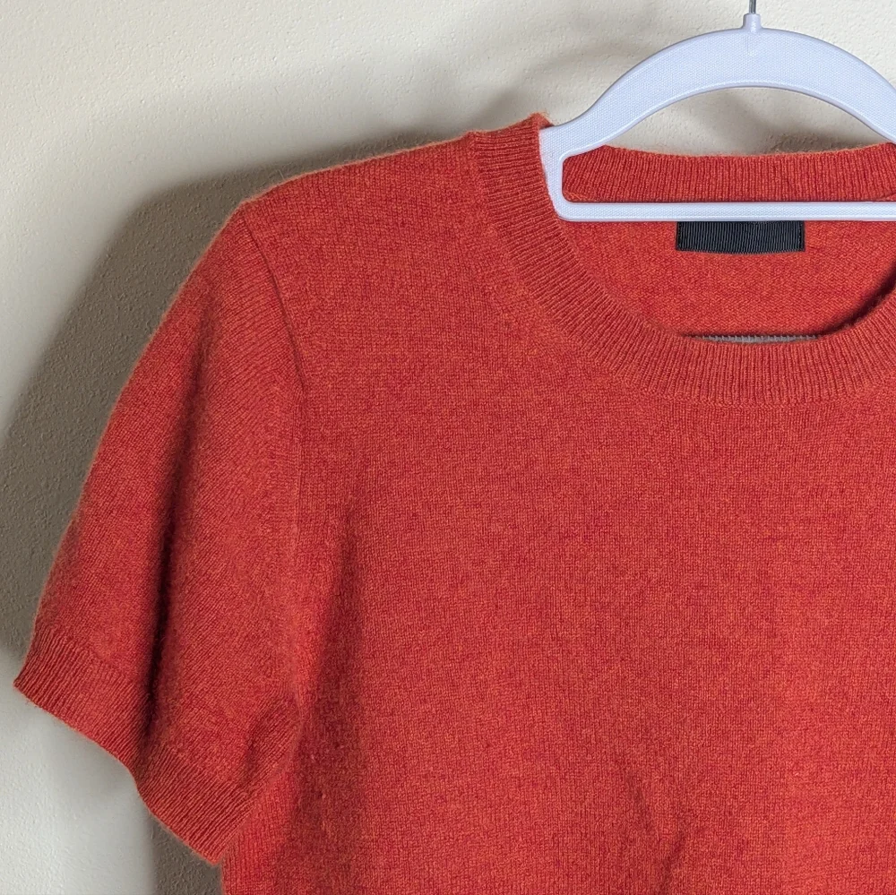 Quince Women's Crewneck Sweater in Vibrant Orange - Picture 2 of 3